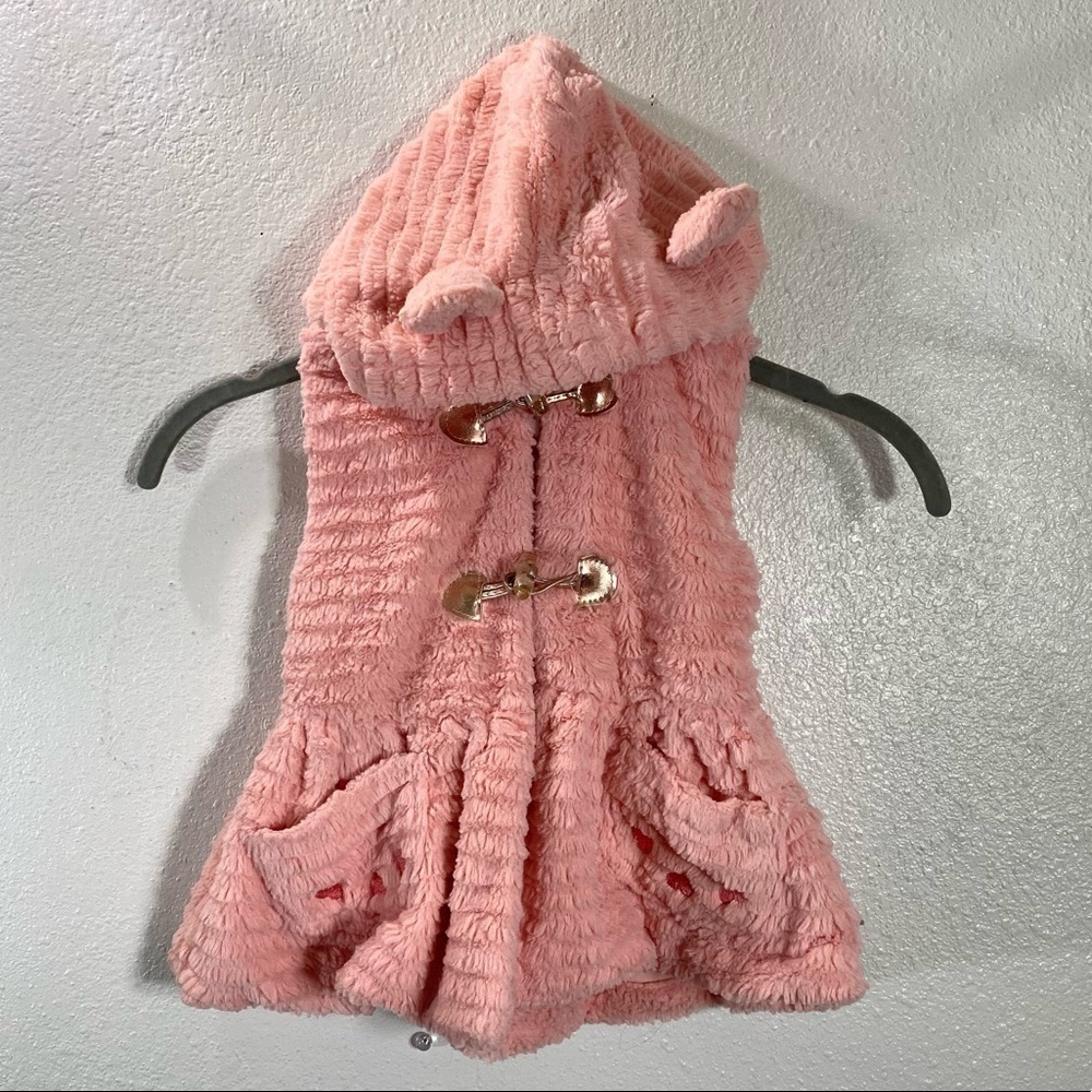 Little Lass Pink faux fur peplum vest  size 2T